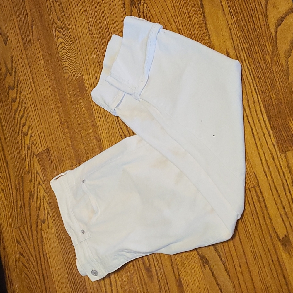 Gap Straight Cuff White Jeans